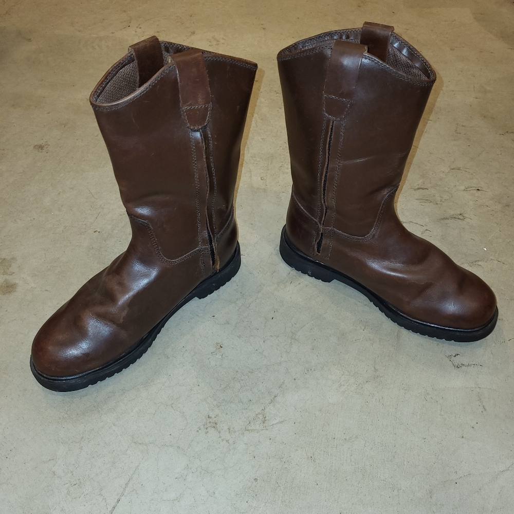 Red Head brown leather zip up boots size 11 W